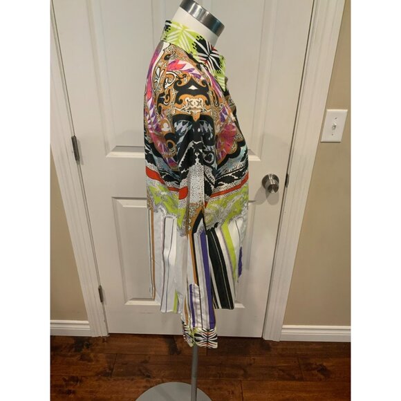 ETRO Multicolor Striped Paisley Button-Up Shirt, Size 10 (US) 44 (IT) - Picture 4 of 7